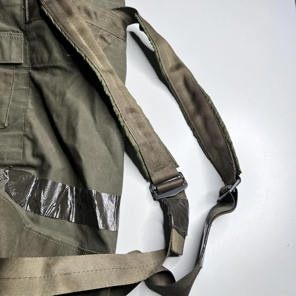 Vintage US Military Canvas Duffel Bag Olive Drab Backpack Sea Bag Sgt Jackson